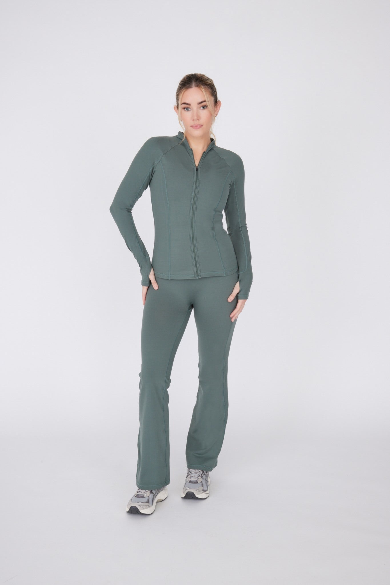 ReForm Long Sleeve Zip Top - Aloe Green