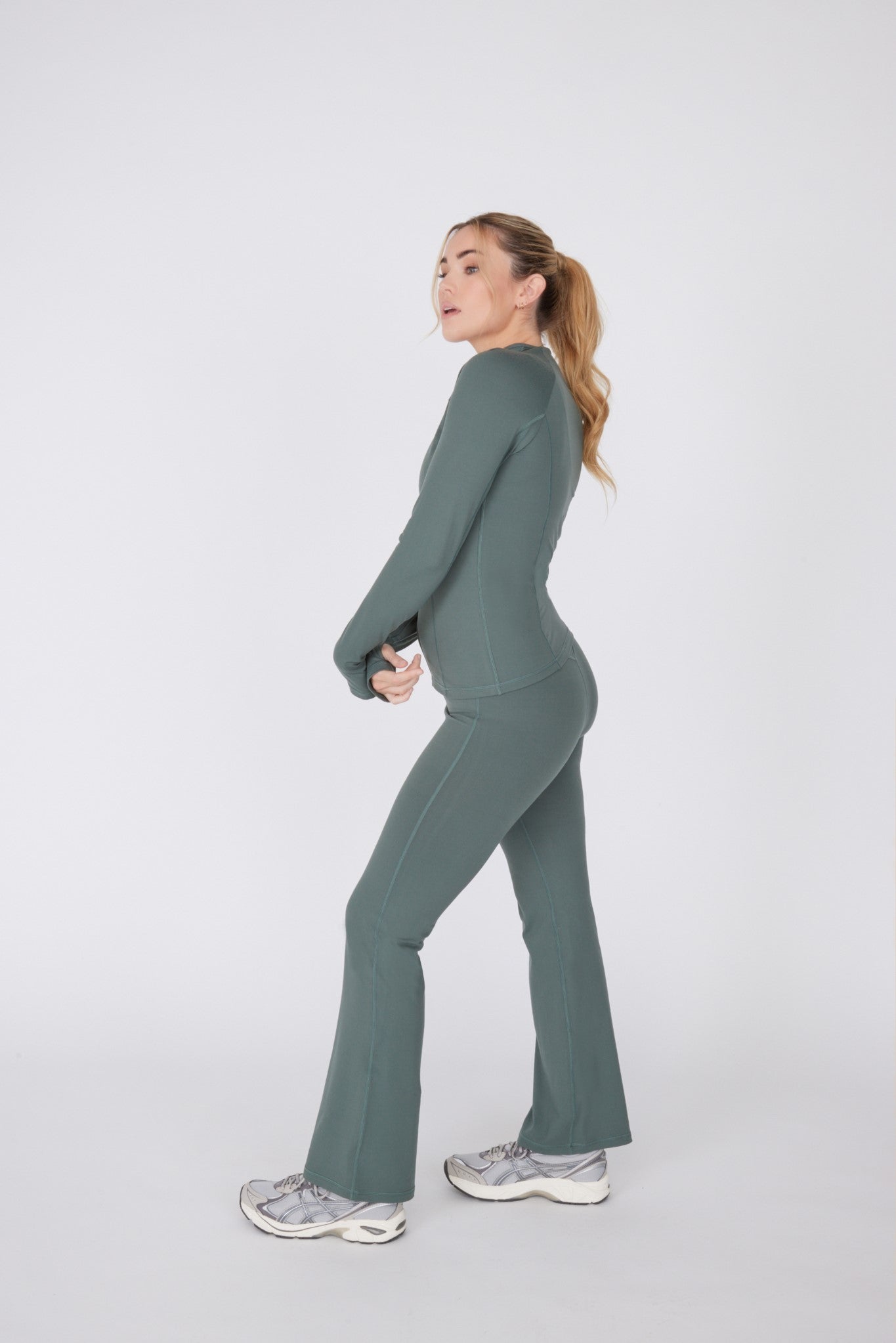 ReForm Long Sleeve Zip Top - Aloe Green