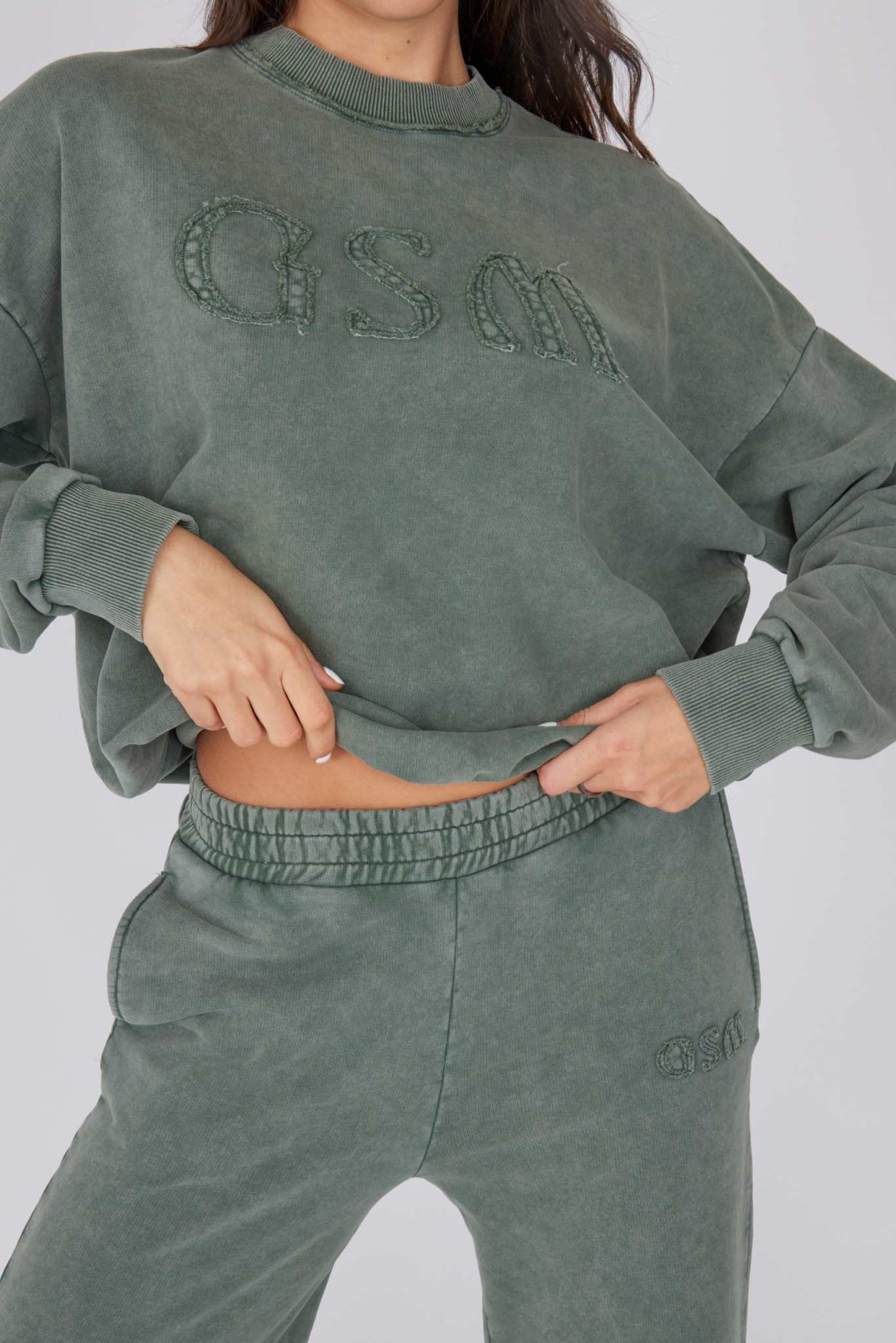 Vintage Applique Sweat - Khaki